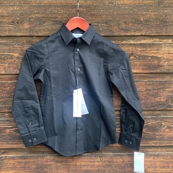 New, Black Calvin Klein Dress Shirt Boys Size 8 - Picture 8 of 9